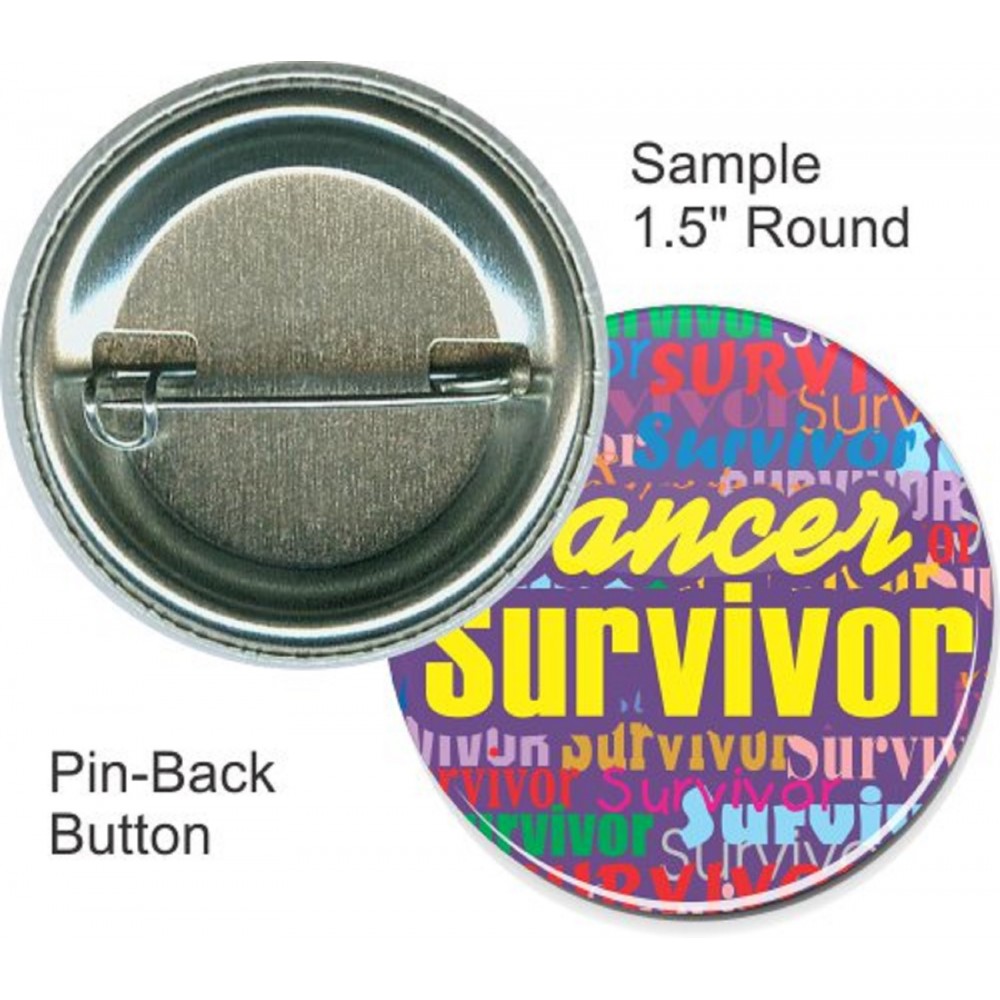 Custom Buttons - 1 1/2 Inch Round, Pin-back with Logo