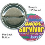 Custom Buttons - 1 1/2 Inch Round, Pin-back Logo Printed