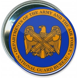 Customized Military - Army and Air Force, National Guard Bur - 2 1/4 Inch Round Button