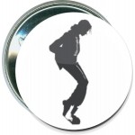 Music - Michael Jackson, Moon Walk Silhouette - 2 1/4 Inch Round Button with Logo