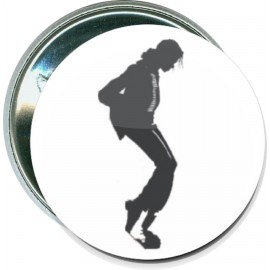 Music - Michael Jackson, Moon Walk Silhouette - 2 1/4 Inch Round Button with Logo