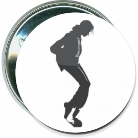 Music - Michael Jackson, Moon Walk Silhouette - 2 1/4 Inch Round Button with Logo  Music - Michael Jackson, Moon Walk Silhouette - 2 1/4 Inch Round Button with Logo
