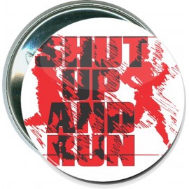 Cross Country - Shut Up and Run - 2 1/4 Inch Round Button with Logo