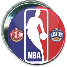 Basketball - NBA, 1 - 2 1/4 Inch Round Button with Logo  Basketball - NBA, 1 - 2 1/4 Inch Round Button with Logo