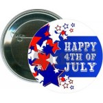 Promotional Independence Day - Happy 4th of July, Stars - 2 1/4 Inch Round Button