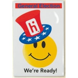 2" x 3" Rectangle Custom Celluloid Button (1 Spot Color/Vertical) with Logo