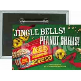 Business - Logan's Roadhouse Gift Cards - 3 X 2 Inch Rectangular Button with Logo  Business - Logan