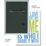 Custom Buttons - 2 1/2 X 3 1/2 Inch Rectangle, Pin-Back Logo Printed
