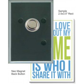 Custom Buttons - 2 1/2 X 3 1/2 Inch Rectangle with Neo Magnet with Logo