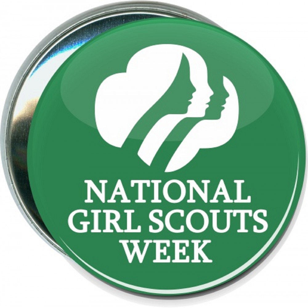 Event - National Girl Scout Week - 3 Inch Round Button with Logo