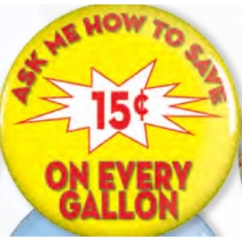 3 Day Quick Ship Round Button w/ Safety Pin Back (2 1/4") with Logo  3 Day Quick Ship Round Button w/ Safety Pin Back (2 1/4") with Logo