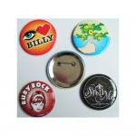 Logo Branded Round Button Full Color w/Safety Pin