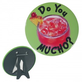 4" Round Full Color Button w/Easel Back with Logo  4" Round Full Color Button w/Easel Back with Logo