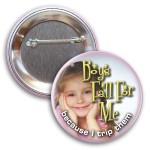 2-1/4 Diam Round Button w/ Pin with Logo