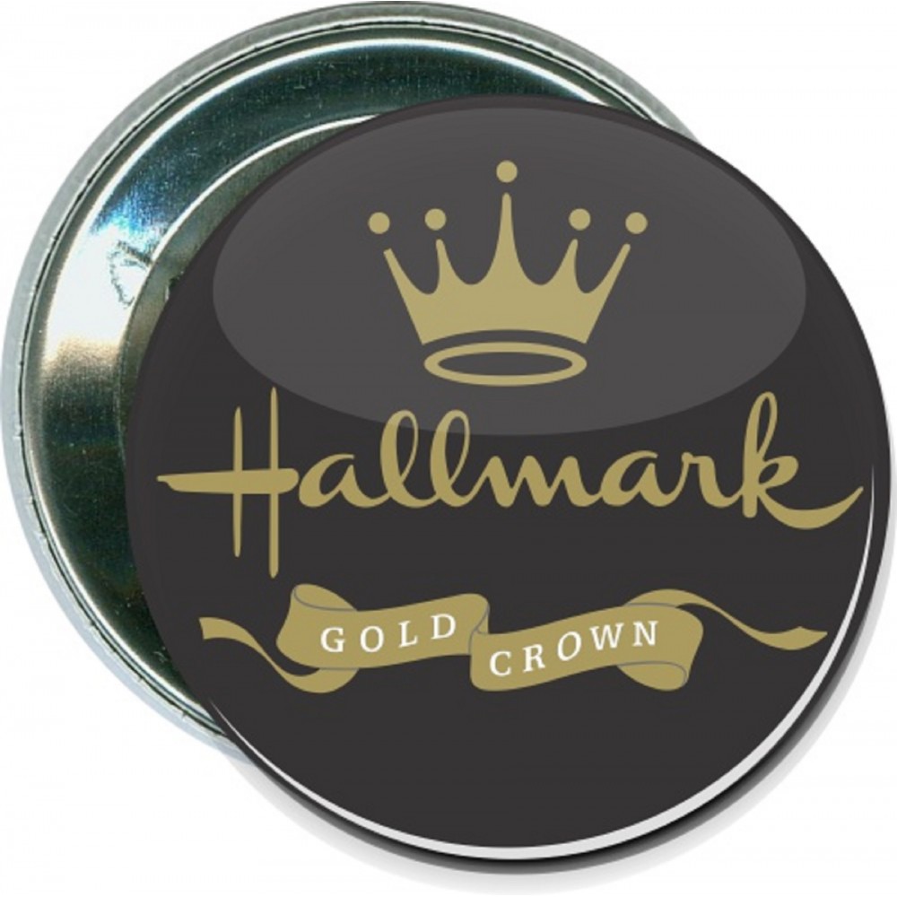 Business - Hallmark, Gold Crown - 2 1/4 Inch Round Button with Logo