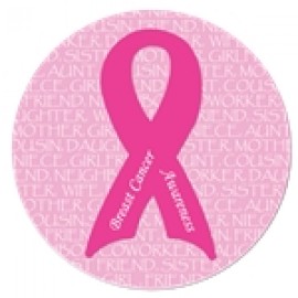 1" Stock Celluloid "Breast Cancer Awareness" Button with Logo