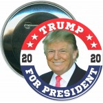 Political - Trump 2020, Trump for President - 3 Inch Round Button with Logo