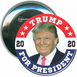 Political - Trump 2020, Trump for President - 3 Inch Round Button with Logo