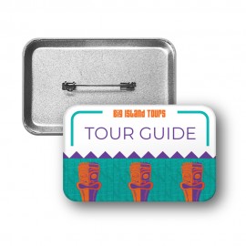 1.75" X 2.75" Oblong Celluloid Buttons with Logo  1.75" X 2.75" Oblong Celluloid Buttons with Logo