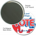 Branded Custom Buttons - 2 1/4 Inch Round, Full Magnet