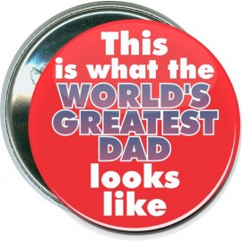 Personalized Fathers Day - Worlds Greatest Dad Looks Like - 2 1/4 Inch Round Button