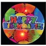 Personalized 3 1/2" Light Up Happy Birthday Button