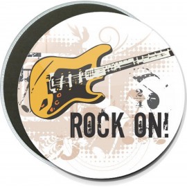 Music - Guitar, Rock on - 6 Inch Round Button with Logo