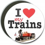 Customized Social Groups - I Heart My Trains - 6 Inch Round Button