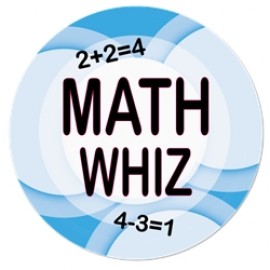 2" Stock Celluloid "Math Quiz" Button with Logo