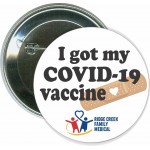 I got my COVID-19 vaccine, Coronavirus - 2 1/4 Inch Round Button with Logo