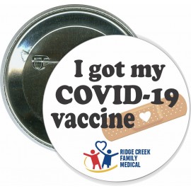 I got my COVID-19 vaccine, Coronavirus - 2 1/4 Inch Round Button with Logo
