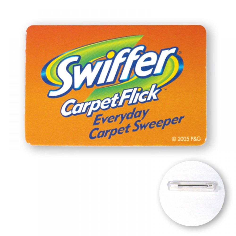Rectangle Shape Chipboard Button (2"x3") Logo Printed Rectangle Shape Chipboard Button (2"x3") Logo Printed