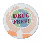 Branded 1" Stock Celluloid "Drug Free" Button