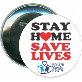 Stay Home Stay Safe, COVID-19, Coronavirus - 3 Inch Round Button with Logo  Stay Home Stay Safe, COVID-19, Coronavirus - 3 Inch Round Button with Logo