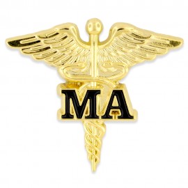 MA Caduceus Lapel Pin Branded