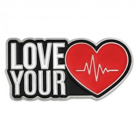 Logo Printed Love Your Heart Pin