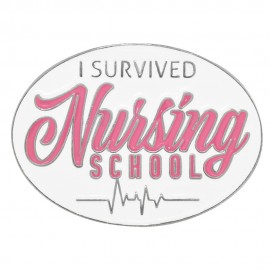 Custom Imprinted I Survived Nursing School Pin  Custom Imprinted I Survived Nursing School Pin