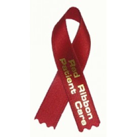 Printed AIDS/ MADD/ DARE Awareness Ribbon Pin (3 1/2") Branded