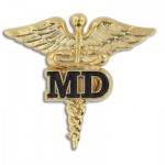 Custom Imprinted MD Caduceus Lapel Pin