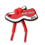 Custom Imprinted Heart Walk Sneaker Pin w/Real Shoelaces