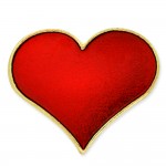 Logo Printed Red Heart Pin