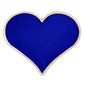Logo Printed Blue Heart Lapel Pin