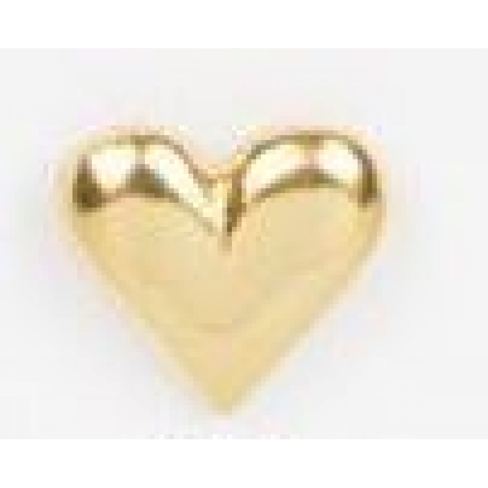 Gold Shaded Heart Stock Casting Lapel Pin Logo Printed