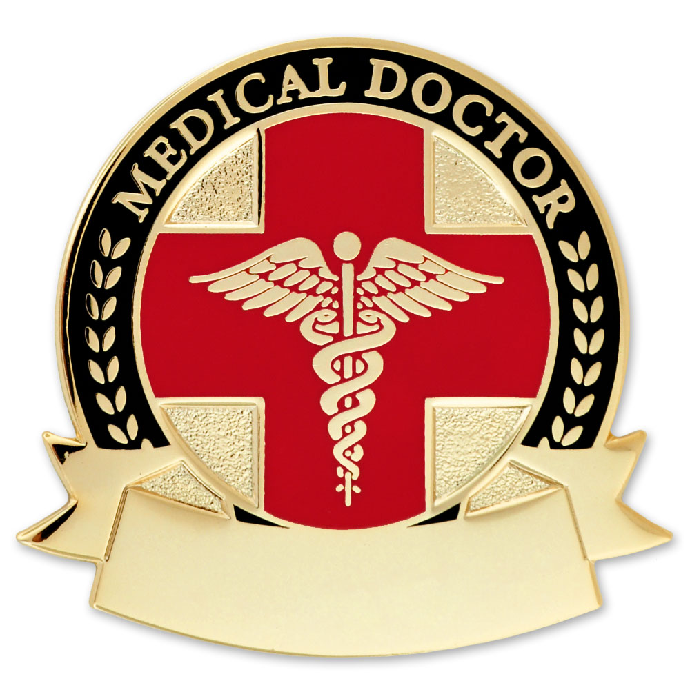 Logo Printed Engravable Medical Doctor Lapel Pin