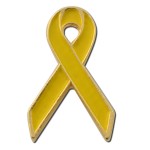 Yellow Ribbon Awareness Lapel Pin Custom Imprinted