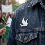 Custom Die Struck Metal Dove Recognition Emblem Logo Printed