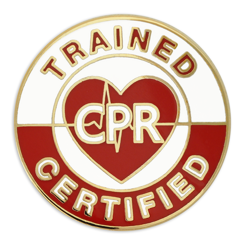 CPR Certified/Trained Lapel Pin Logo Printed