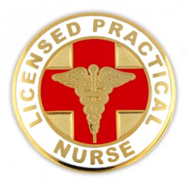 Purple Enamel Nurse Hat LVN Student Hospital RN Retractable Badge