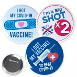 Custom Imprinted 3" Circle Celluloid COVID Vaccine Buttons