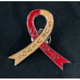 Custom Imprinted Ribbon Covid-19 Lapel Pin